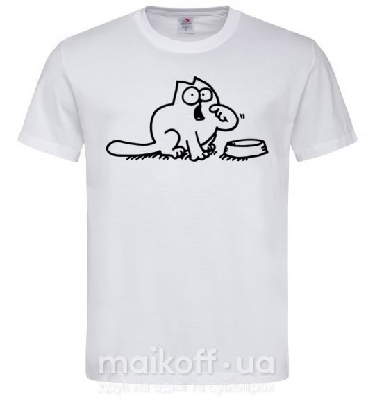 Мужская футболка Simon's cat hangry Белый фото