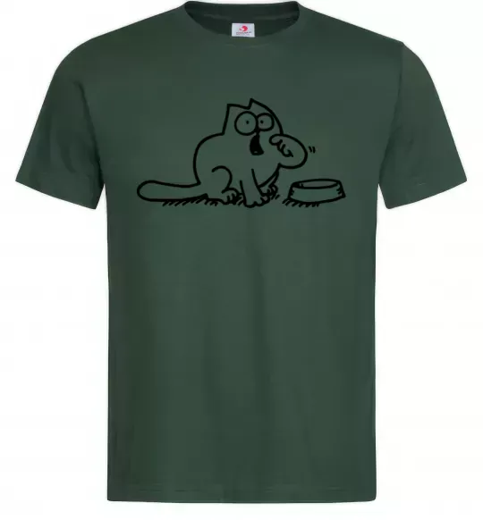 Мужская футболка Simon's cat hangry Темно-зеленый фото