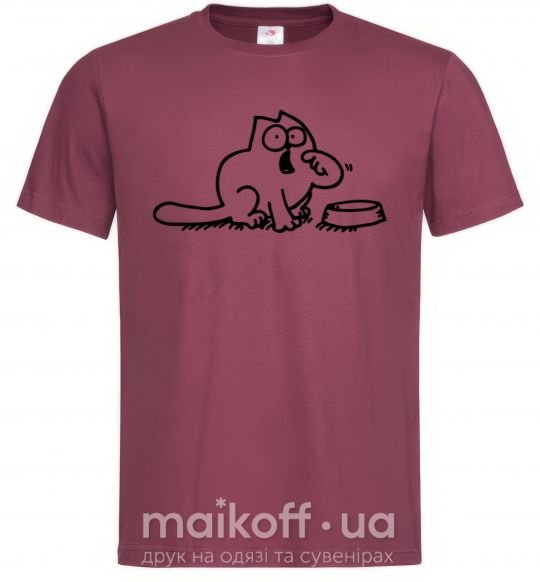 Мужская футболка Simon's cat hangry Бордовый фото