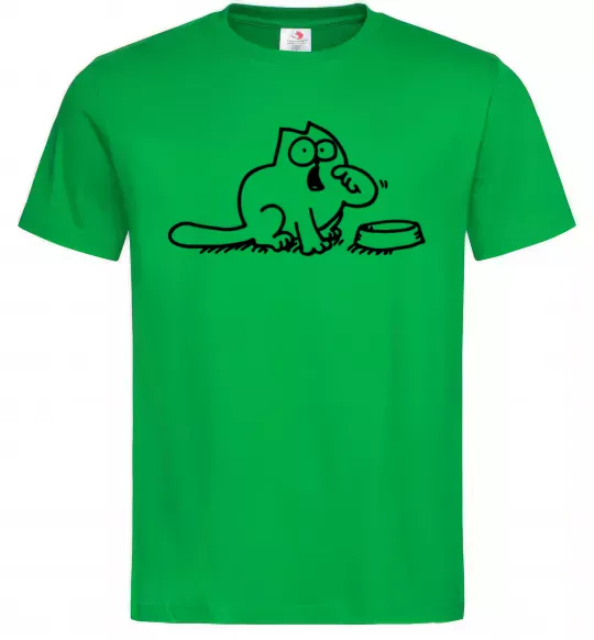 Мужская футболка Simon's cat hangry Зеленый фото