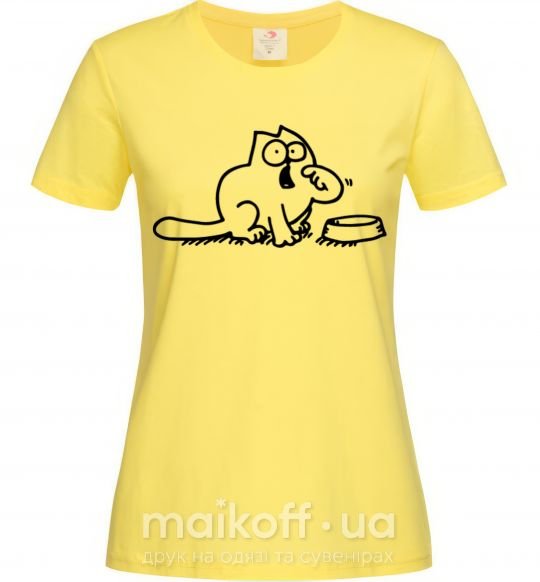 Женская футболка Simon's cat hangry Лимонный фото