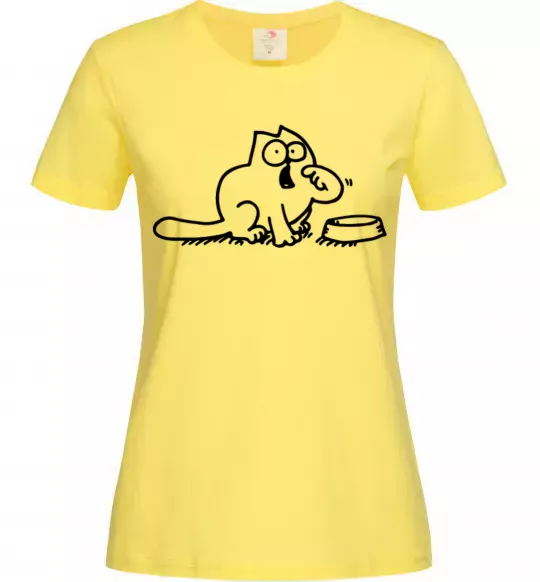 Женская футболка Simon's cat hangry Лимонный фото