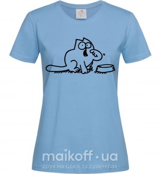 Жіноча футболка Simon's cat hangry Блакитний фото