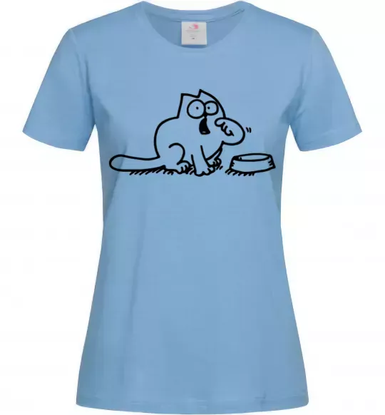 Женская футболка Simon's cat hangry Голубой фото