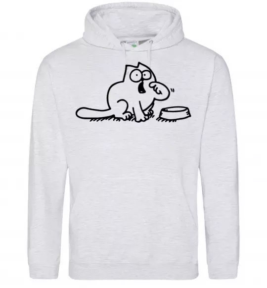 Женская толстовка (худи) Simon's cat hangry Серый меланж фото