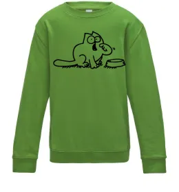 Детский Свитшот Simon's cat hangry Лаймовый фото