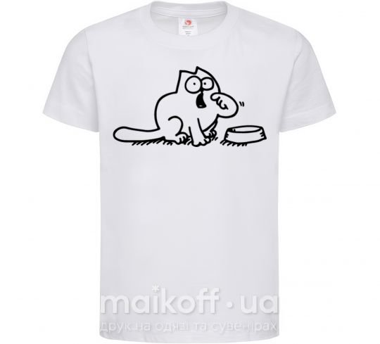 Детская футболка Simon's cat hangry Белый фото
