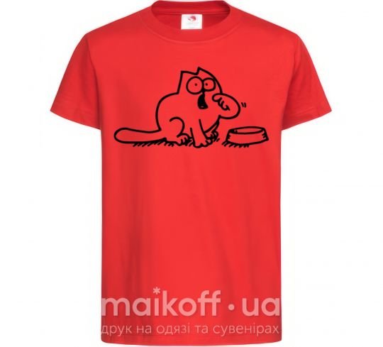 Детская футболка Simon's cat hangry Красный фото