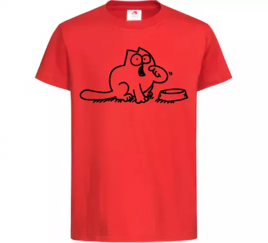 Детская футболка Simon's cat hangry Красный фото