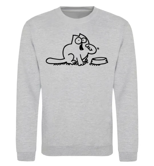 Свитшот Simon's cat hangry Серый меланж фото