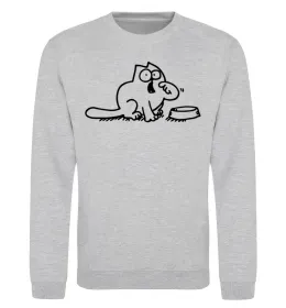 Світшот Simon's cat hangry Сірий меланж фото