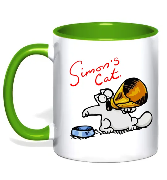 Чашка з кольоровою ручкою Hungry Лаймовий фото