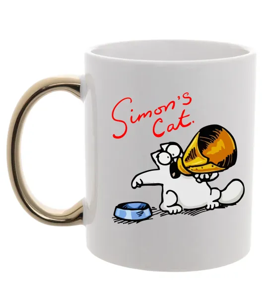 Чашка с цветной ручкой Hungry Золото фото