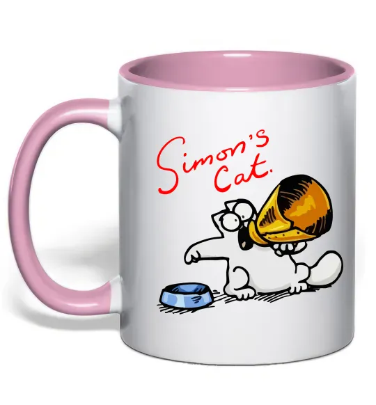 Чашка с цветной ручкой Hungry Нежно розовый фото