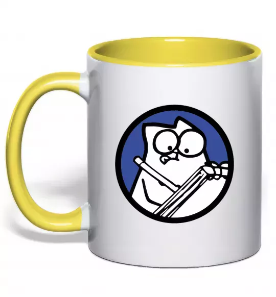 Чашка с цветной ручкой Paint Солнечно желтый фото