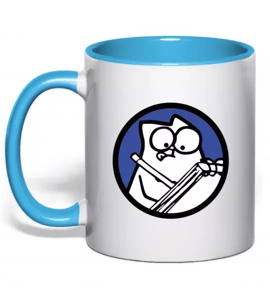 Чашка с цветной ручкой Paint Голубой фото