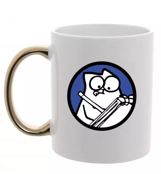 Чашка с цветной ручкой Paint Золото фото