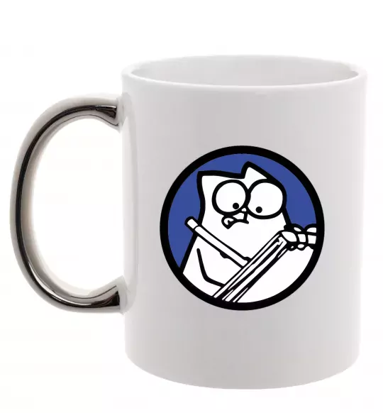 Чашка с цветной ручкой Paint Серебро фото