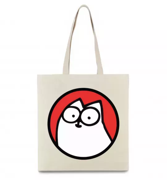 Еко-сумка Cat portret Бежевий фото