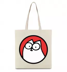 Эко-сумка Кіт Саймон читає Бежевый фото