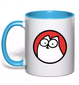 Чашка с цветной ручкой Cat mum Simon cat Нежно розовый фото