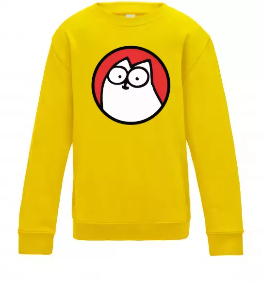 Детский Свитшот Cat portret Солнечно желтый фото