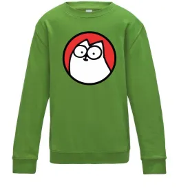 Детский Свитшот Cat portret Лаймовый фото