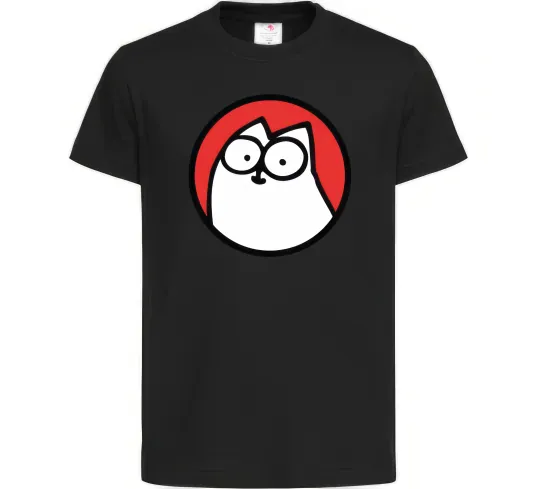 Дитяча футболка Cat portret Чорний фото