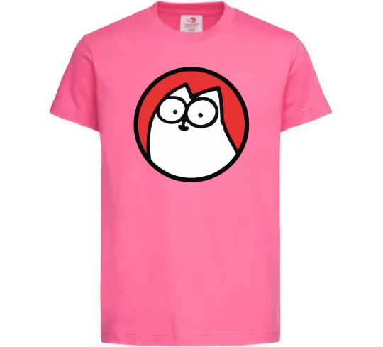 Дитяча футболка Cat portret Яскраво-рожевий фото