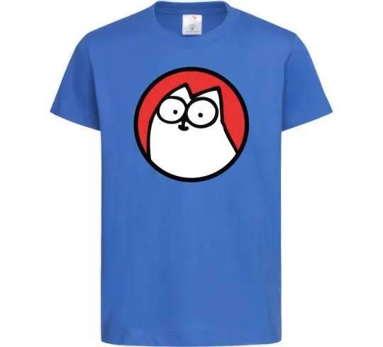 Дитяча футболка Cat portret Яскраво-синій фото