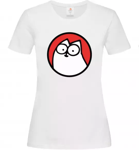 Женская футболка Cat portret Белый фото