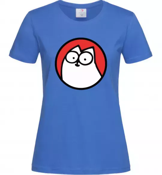 Женская футболка Cat portret Ярко-синий фото