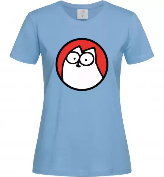 Женская футболка Cat portret Голубой фото