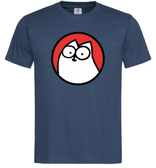 Чоловіча футболка Cat portret Темно-синій фото