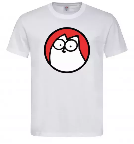 Чоловіча футболка Cat portret Білий фото