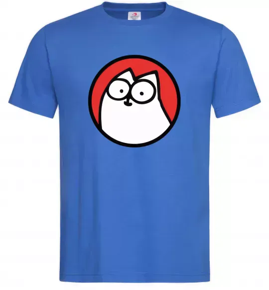 Чоловіча футболка Cat portret Яскраво-синій фото