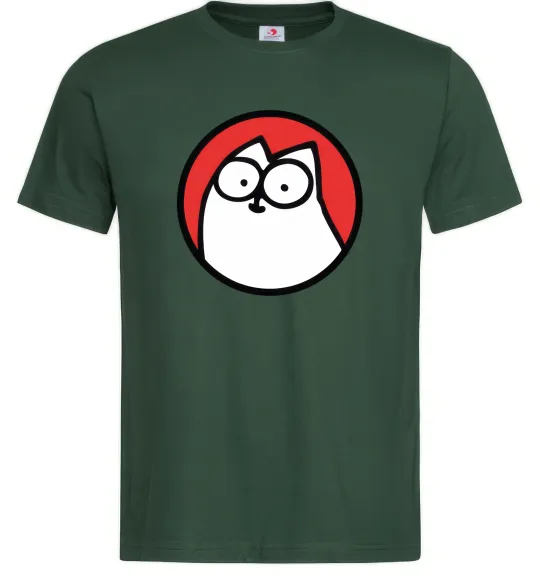 Чоловіча футболка Cat portret Темно-зелений фото