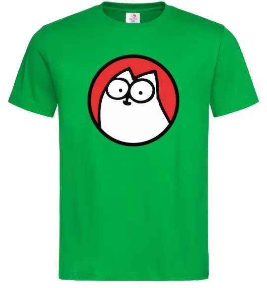 Чоловіча футболка Cat portret Зелений фото