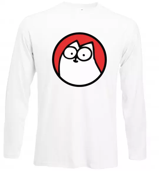 Лонгслив Cat portret Белый фото