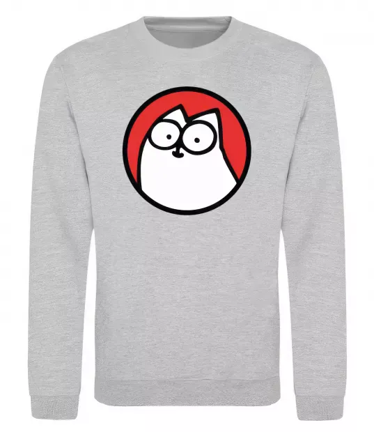 Свитшот Cat portret Серый меланж фото