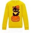 Дитячий світшот halloween cat Сонячно жовтий фото