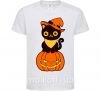 Детская футболка halloween cat Белый фото
