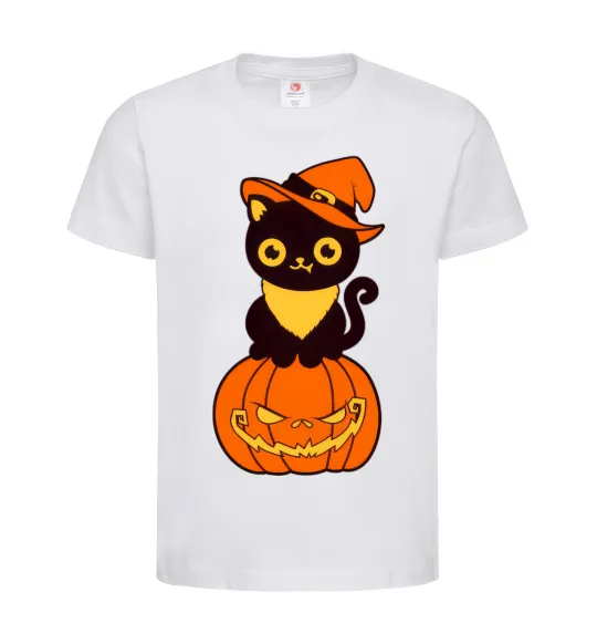 Дитяча футболка halloween cat Білий фото