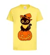 Дитяча футболка halloween cat Лимонний фото