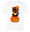 Футболка Оверсайз halloween cat Білий фото