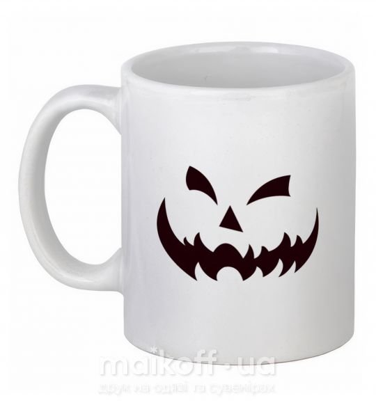 Чашка керамічна halloween smile Білий фото