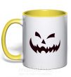 Чашка з кольоровою ручкою halloween smile Сонячно жовтий фото