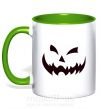 Чашка з кольоровою ручкою halloween smile Зелений фото