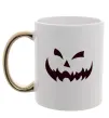 Чашка с цветной ручкой halloween smile Золото фото
