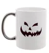 Чашка с цветной ручкой halloween smile Серебро фото